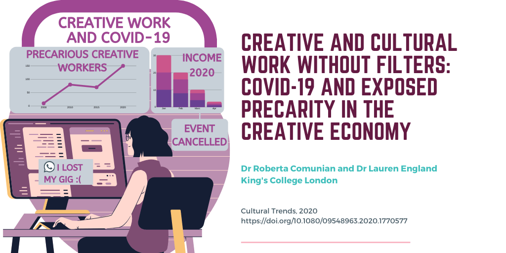 Creative and cultural work without filters: Covid-19 and exposed precarity in the creative economy