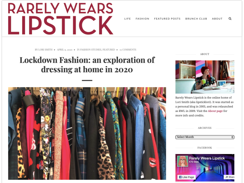 Lockdown Fashion: An exploration of dressing at home in 2020